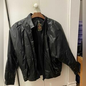 Vintage Leather Bomber Jacket